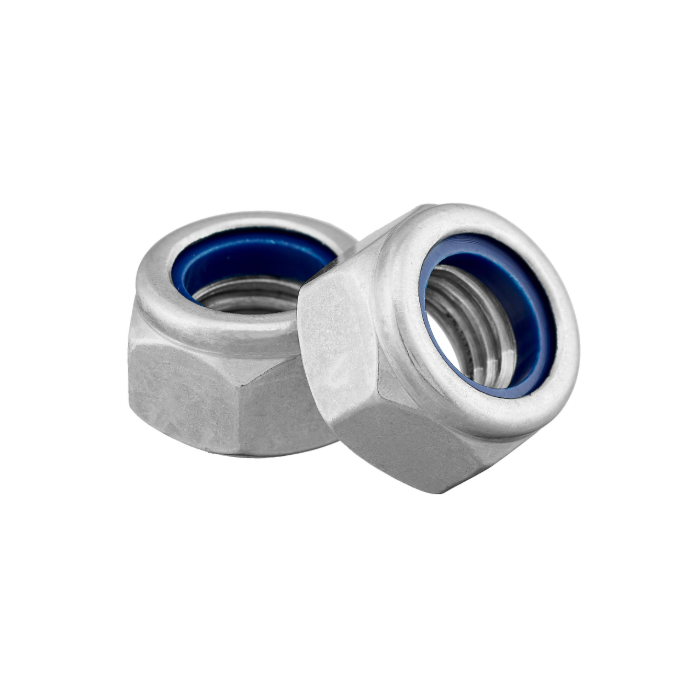 M24 NYLOCK NUT DIN 982 / ISO 7040 STEEL CLASS 8 WHITE ZINC 